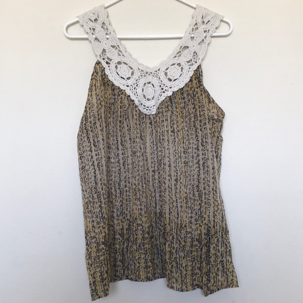 Forever 21 Sleeveless Top With Crochet Detailing